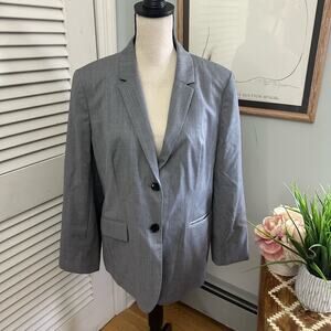 J CREW FACTORY Womens Blazer Single Breasted Wool Blend Pockets Career Office 18